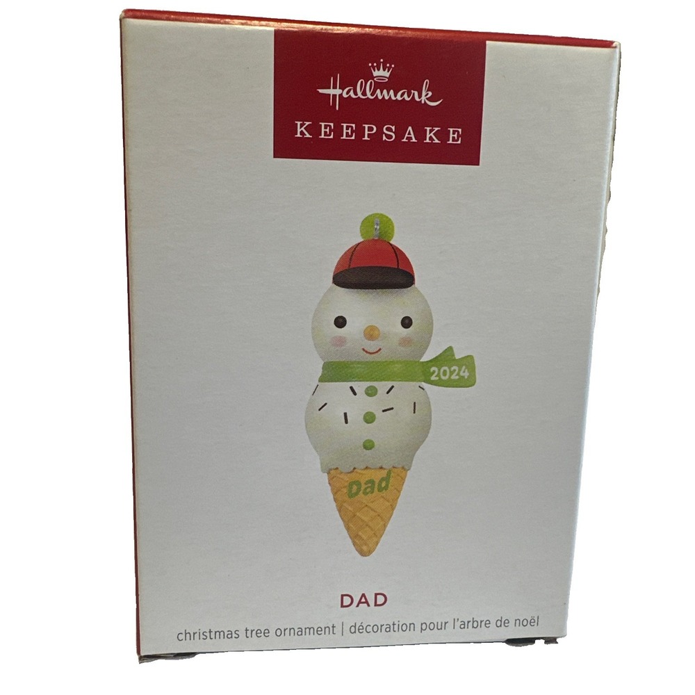 Hallmark Keepsake 2024 "Dad"Christmas Ornament Ice Cream Cone New!